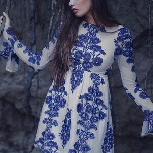 Free People RARE blue lace dress